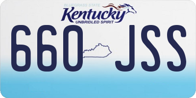 KY license plate 660JSS