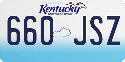 KY license plate 660JSZ