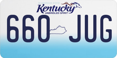 KY license plate 660JUG