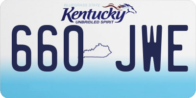 KY license plate 660JWE