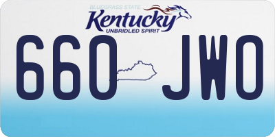 KY license plate 660JWO