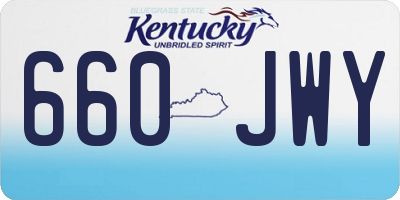 KY license plate 660JWY