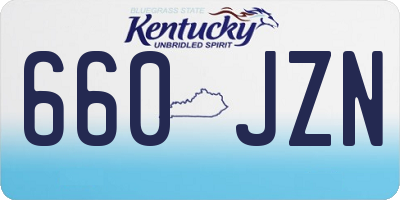 KY license plate 660JZN