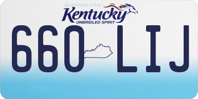 KY license plate 660LIJ