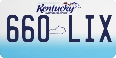 KY license plate 660LIX