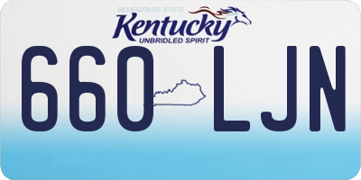KY license plate 660LJN