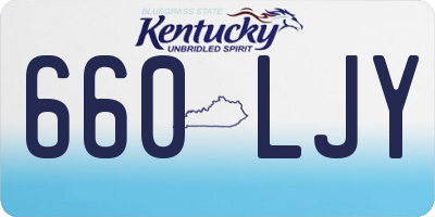 KY license plate 660LJY