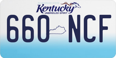 KY license plate 660NCF