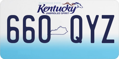 KY license plate 660QYZ