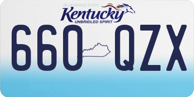 KY license plate 660QZX