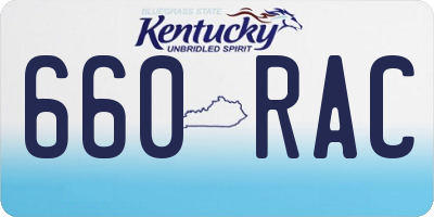 KY license plate 660RAC