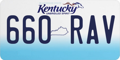 KY license plate 660RAV