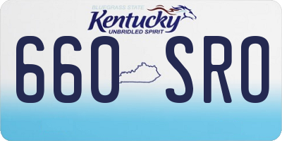 KY license plate 660SRO