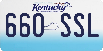 KY license plate 660SSL