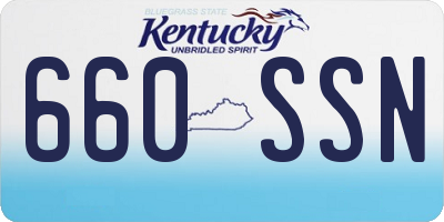 KY license plate 660SSN