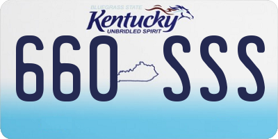 KY license plate 660SSS