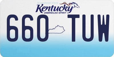 KY license plate 660TUW