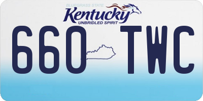 KY license plate 660TWC
