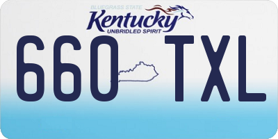 KY license plate 660TXL