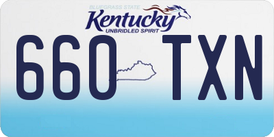 KY license plate 660TXN
