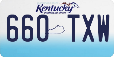 KY license plate 660TXW