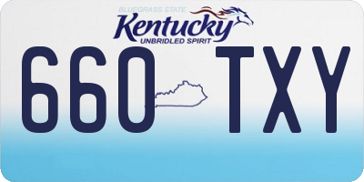 KY license plate 660TXY
