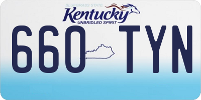 KY license plate 660TYN