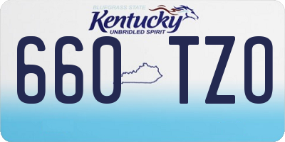 KY license plate 660TZO