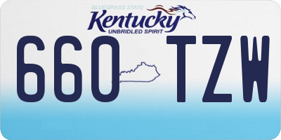 KY license plate 660TZW