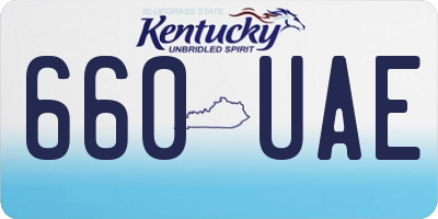 KY license plate 660UAE