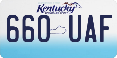 KY license plate 660UAF