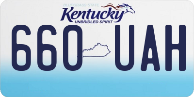 KY license plate 660UAH