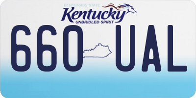KY license plate 660UAL