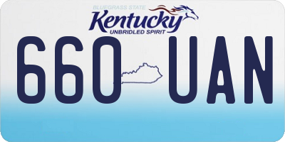 KY license plate 660UAN