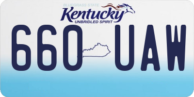 KY license plate 660UAW
