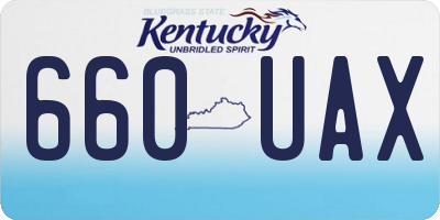 KY license plate 660UAX