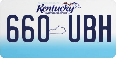 KY license plate 660UBH