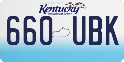 KY license plate 660UBK