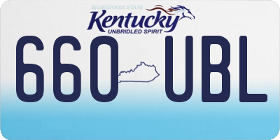 KY license plate 660UBL