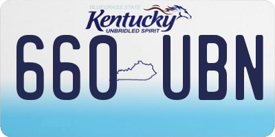 KY license plate 660UBN