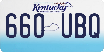 KY license plate 660UBQ