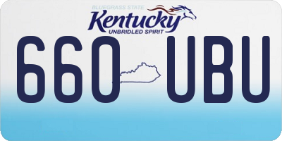 KY license plate 660UBU
