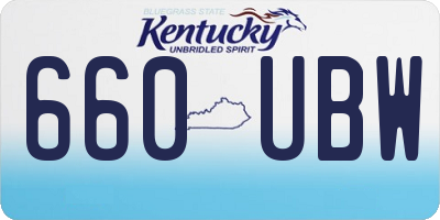 KY license plate 660UBW