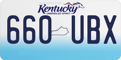 KY license plate 660UBX