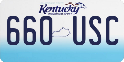 KY license plate 660USC