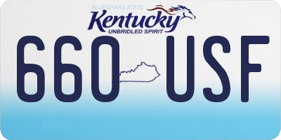 KY license plate 660USF