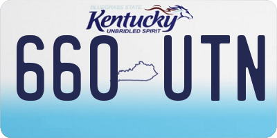 KY license plate 660UTN