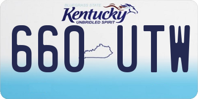 KY license plate 660UTW