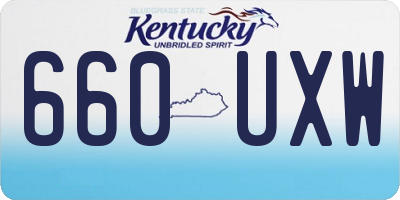 KY license plate 660UXW
