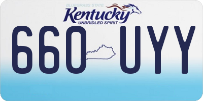 KY license plate 660UYY